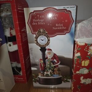 Festive Santa and Children Holiday Clock